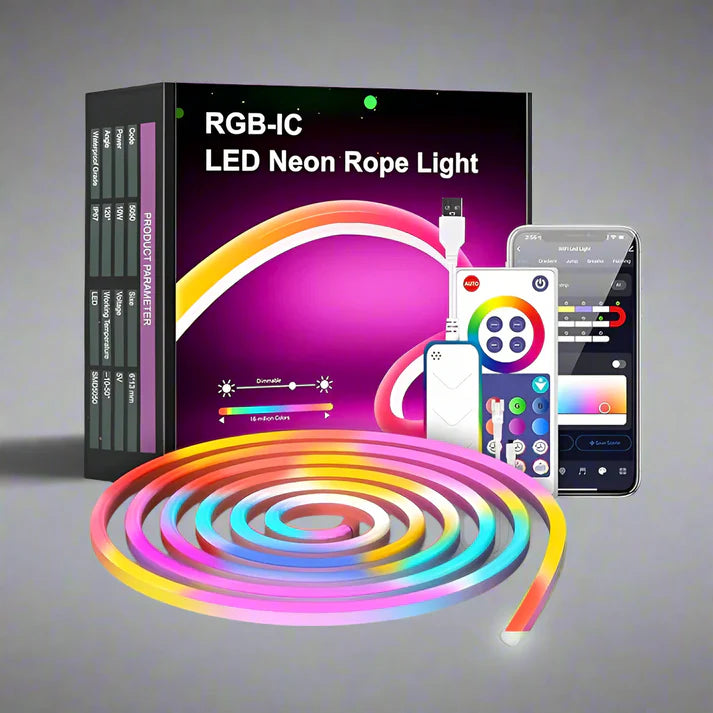 Neon Glow Smart Rope Strip Light with Music Syncing (5 Meters)